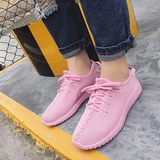 2016韩版粉色椰子鞋女透气健身轻便跑步鞋运动慢跑鞋小白鞋女单鞋