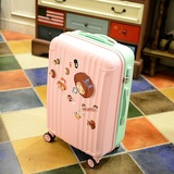 撞色新款女行李箱万向轮拉杆旅行箱包密码箱子登机硬箱小号20寸24