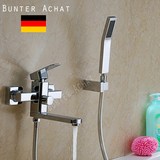 德国BUNTERACHAT全铜方形浴缸水龙头冷热淋浴龙头混水阀出水旋转
