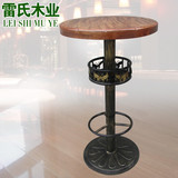 铁艺吧台桌椅 欧式KTV酒吧桌子 吧桌椅 高脚桌 碳化高脚桌椅高桌