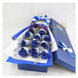 包邮圣诞节平安夜蓝色妖姬鲜花礼盒蓝玫瑰花束北京上海广州速递
