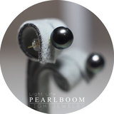 【pearlboom】 黑珍珠耳钉18K金 天然大溪地海水珍珠耳环耳饰正圆