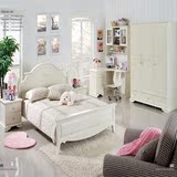 儿童家具组合卧室套房1.5米韩式单人床 女孩公主床田园实木环保床
