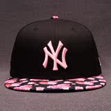 代购正品NEW ERA棒球帽MLB男女9FIFTY粉色玫瑰花街舞嘻哈NY平沿帽