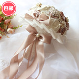 主题婚礼DIY新娘创意韩式飘带手捧花结婚伴娘手拿花手工制作婚庆