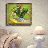 大芬油画纯手绘梵高花卉兰花油画欧式中式客厅餐厅别墅书房挂画
