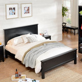 喜梦宝实木床1.5米1.8米欧式床简约松木床双人床原木床黑色实木