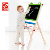 德国Hape青蛙大画架可翻转 双面画板 启蒙益智儿童玩具
