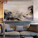 现代简约抽象油画欧式客厅沙发背景墙横幅玄关装饰挂画纯手工定制