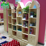 天伦王国 芬兰松木儿童家具尖顶柜实木书柜实木书架收纳置物架柜