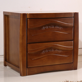纯实木床头柜 环保简约储物柜带抽屉柜卧室家具橡木