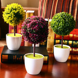 仿真植物盆栽 小盆景绿植 花球草球套装 桌面餐桌装饰品 新年布置