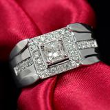 盛尊珠宝钻石戒指钻石男戒垫形/公主方钻戒结婚戒指裸钻正品定制