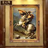 欧式玄关装饰画世界著名人物手绘油画拿破仑家居别墅酒店壁画挂画