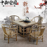 红木家具 鸡翅木泡茶桌椅组合中式仿古功夫茶几实木小茶桌艺台
