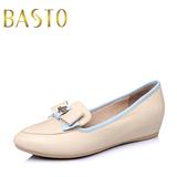 BASTO/百思图春季专柜同款羊皮简约平底浅口尖头女鞋TTK41AQ5