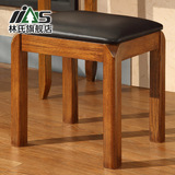 林氏家具现代中式卧室梳妆凳实木化妆凳家用软包皮凳椅子LS8261