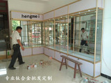 湖北武汉钛合金展柜货架展示架玻璃柜台陈列柜货柜珠宝手机烟酒柜