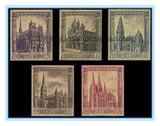 圣马力诺邮票1967年 哥特式教堂建筑 5全雕刻版MNH