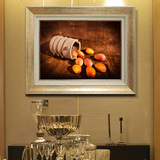 有框客厅装饰画现代简约餐厅挂画酒店室内房间墙画高清复古水果