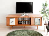 汇尚品众 现代简约日式小户型电视柜1.5米实木多功能储物电视柜