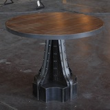 美式复古做旧铁艺实木餐桌咖啡餐厅办公桌北欧书桌电脑会议圆桌子