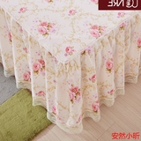 全棉韩版纯棉蕾丝花边床裙单件保护套1.5m1.8m 韩式公主加厚床群