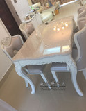 欧式餐桌椅组合6人新古典大理石长方形小户型吃饭桌美式实木家具