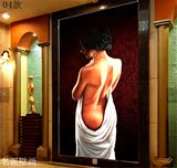 女3D大型壁画玄关走道背景墙客厅墙纸壁纸无纺布欧式油画人物抱陶