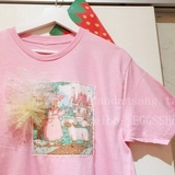 EGGSSHOP【独家定制】日本少女心童话书图案蕾丝边粉嫩T恤  #0049
