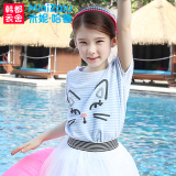预售米妮哈鲁童装2016夏装新韩版女童中大童短袖儿童T恤ZY5166鋐