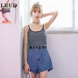 LRUD2016夏季新款韩版修身针织条纹小背心女显瘦百搭吊带打底衫