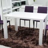 ULIKE家居白色小户型餐桌 现代简约创意餐台 长方形时尚烤漆饭桌