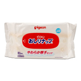 日本进口贝亲湿巾80抽补充装婴儿润肤湿巾儿童护肤湿纸巾80枚袋装