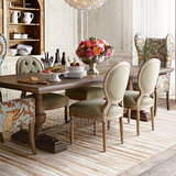美式乡村餐桌欧式餐桌法式做旧实木餐桌椅组合简约新古典别墅家具