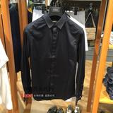 春季新品 GXG专柜正品代购男士时尚黑色镶钻翻领衬衫#43103211