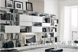 时尚简约现代书柜电视柜背景墙书架白色钢琴烤漆自由组合置物柜