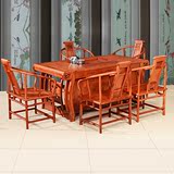 客厅红木茶桌椅组合 缅甸花梨木木红木家具 电磁炉茶桌 茶台 茶几
