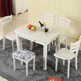 白色纯实木多功能旋转餐桌小餐桌折叠小户型可伸缩折叠餐桌椅组合