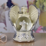 七彩闪灯天使之翼水晶球音乐盒八音盒创意女生结婚生日情人节礼物