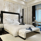 掌上明珠欧式布艺床后现代新中式床样板间房简欧别墅1.8米双人床