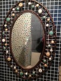 欧式 铁艺镜子 美容院化妆镜 椭圆形镜子卫生间镜子 壁挂式浴室镜