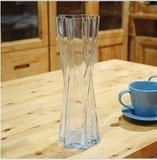 花瓶 菱形透明玻璃 水培瓶 富贵竹花瓶 转运竹专用花瓶 30cm高