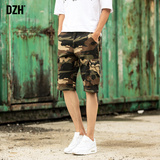DZH2016男青年夏季新款迷彩工装裤短裤男士直筒休闲男裤子水洗潮