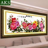 A-KS刺绣印花大幅新款满堂红六尺牡丹花开富贵十字绣2米客厅系列