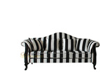 特价客厅欧式新古典后现代简约北欧宜家美式布艺三人沙发黑白条纹