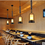 美式创意loft餐厅卧室吊灯 复古工业吧台灯单头麻绳烛台LED吊灯