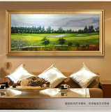 客厅装饰画油画田园风格花田景风景有框画玄关餐厅卧室欧式壁挂画