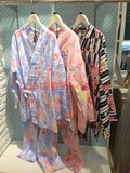 代购tutuanna2016专柜正品 纯棉 和服系列 条纹樱花 睡衣 家居服
