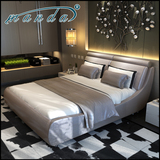 曼达简约现代小户型布床双人床1.51.8米软床卧室家具布艺床可拆洗